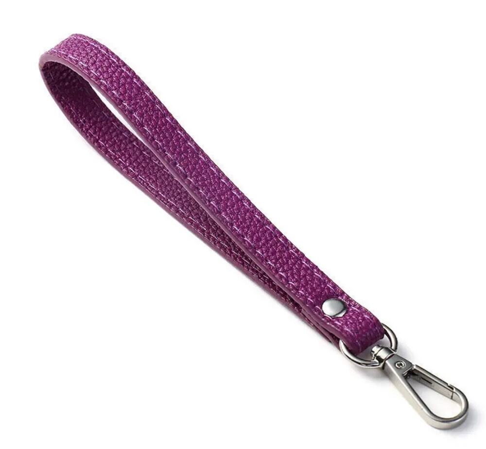 Purple and Silver  Wrist Strap Bag Strap 20CM PU Leather Handles.